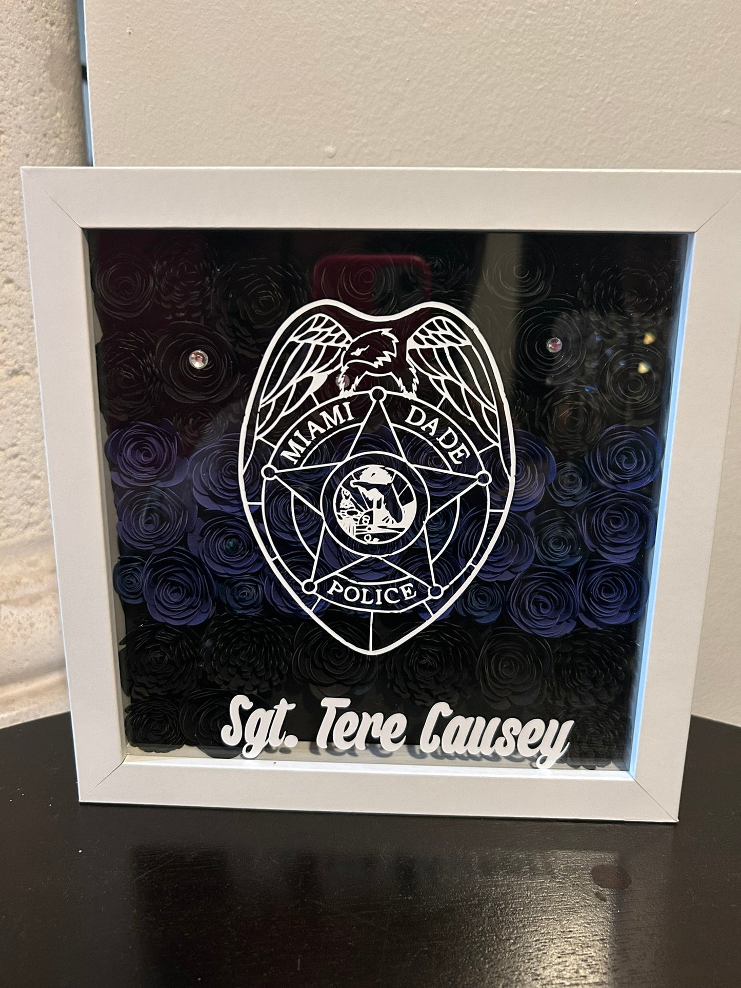 Personalized Paper Flower Shadow Box