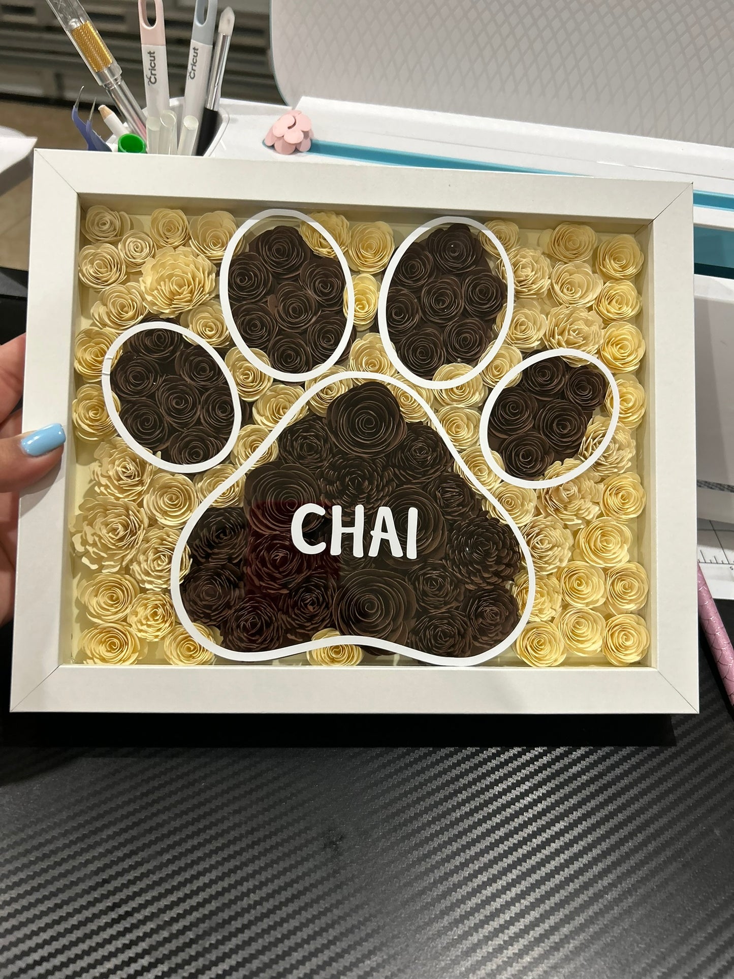 Personalized Paper Flower Shadow Box