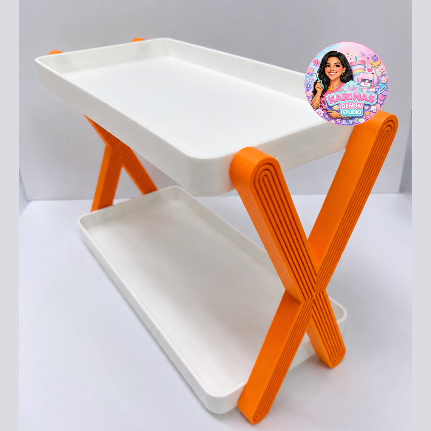Modern Two Tier X Display Stand