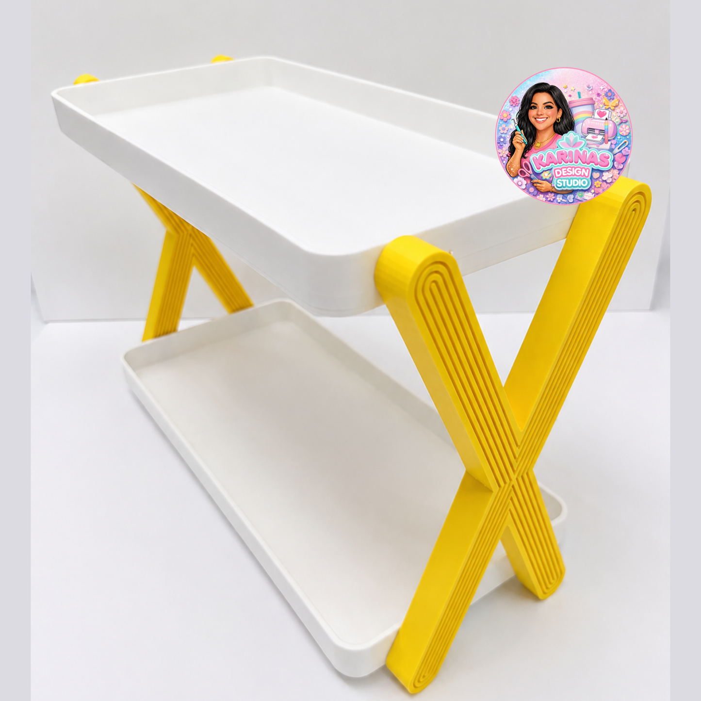 Modern Two Tier X Display Stand