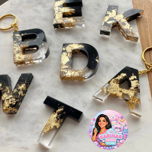 Personalized Resin Initial Keychain