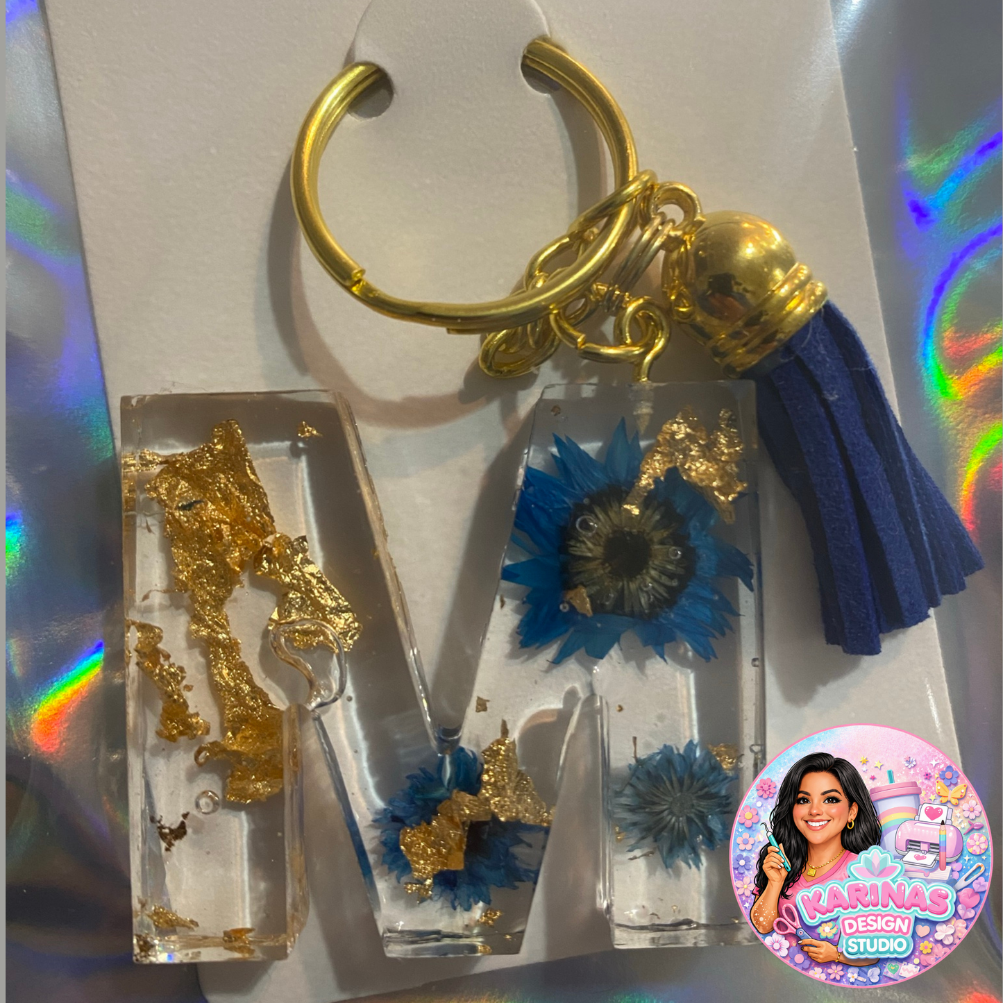 Personalized Resin Initial Keychain