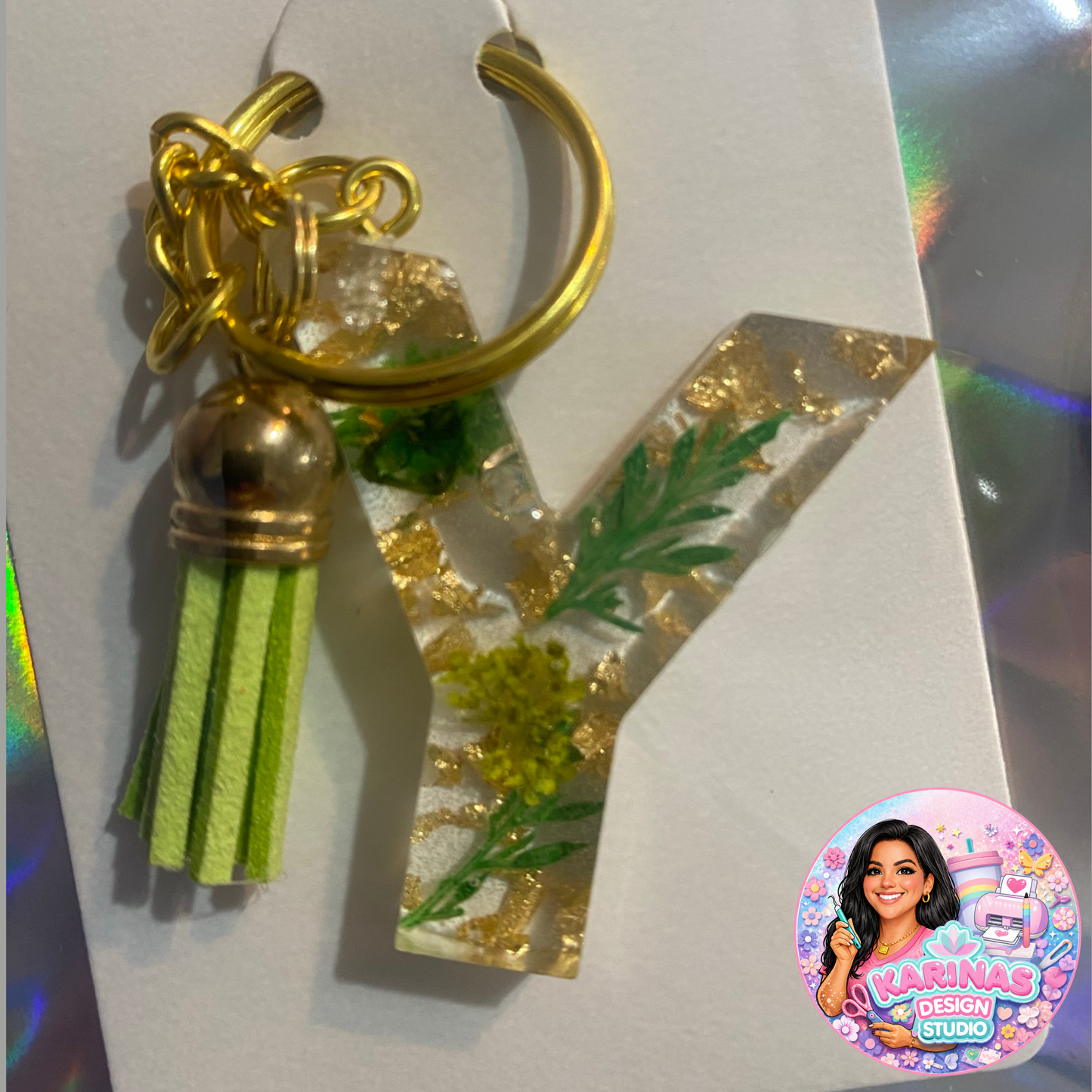 Personalized Resin Initial Keychain