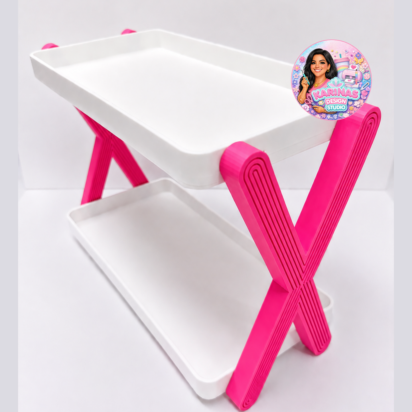 Modern Two Tier X Display Stand