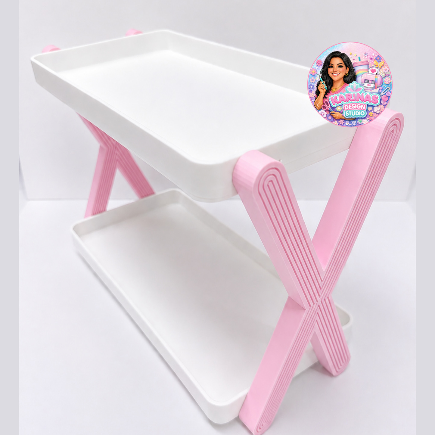 Modern Two Tier X Display Stand