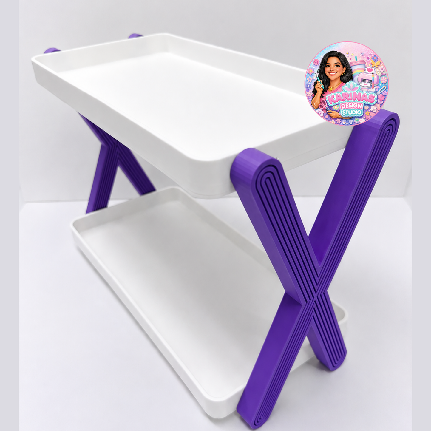 Modern Two Tier X Display Stand