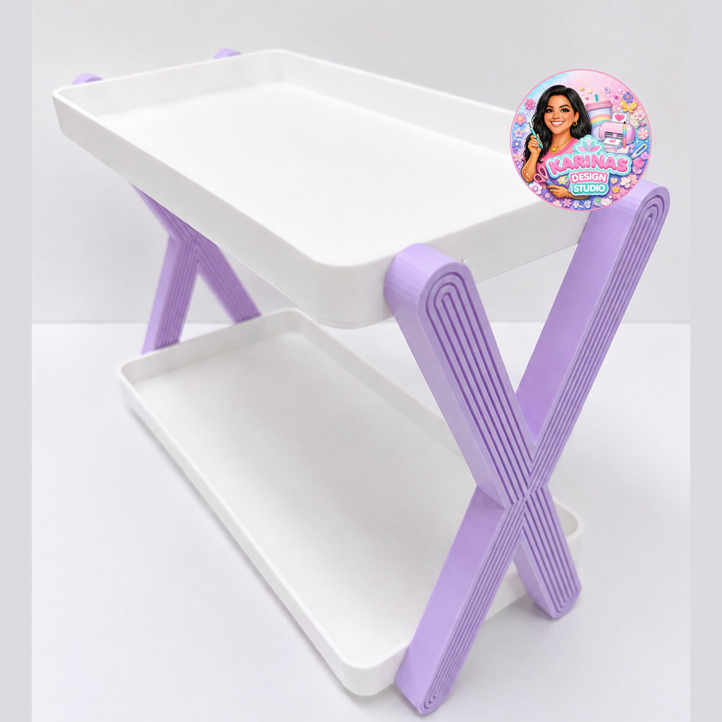 Modern Two Tier X Display Stand