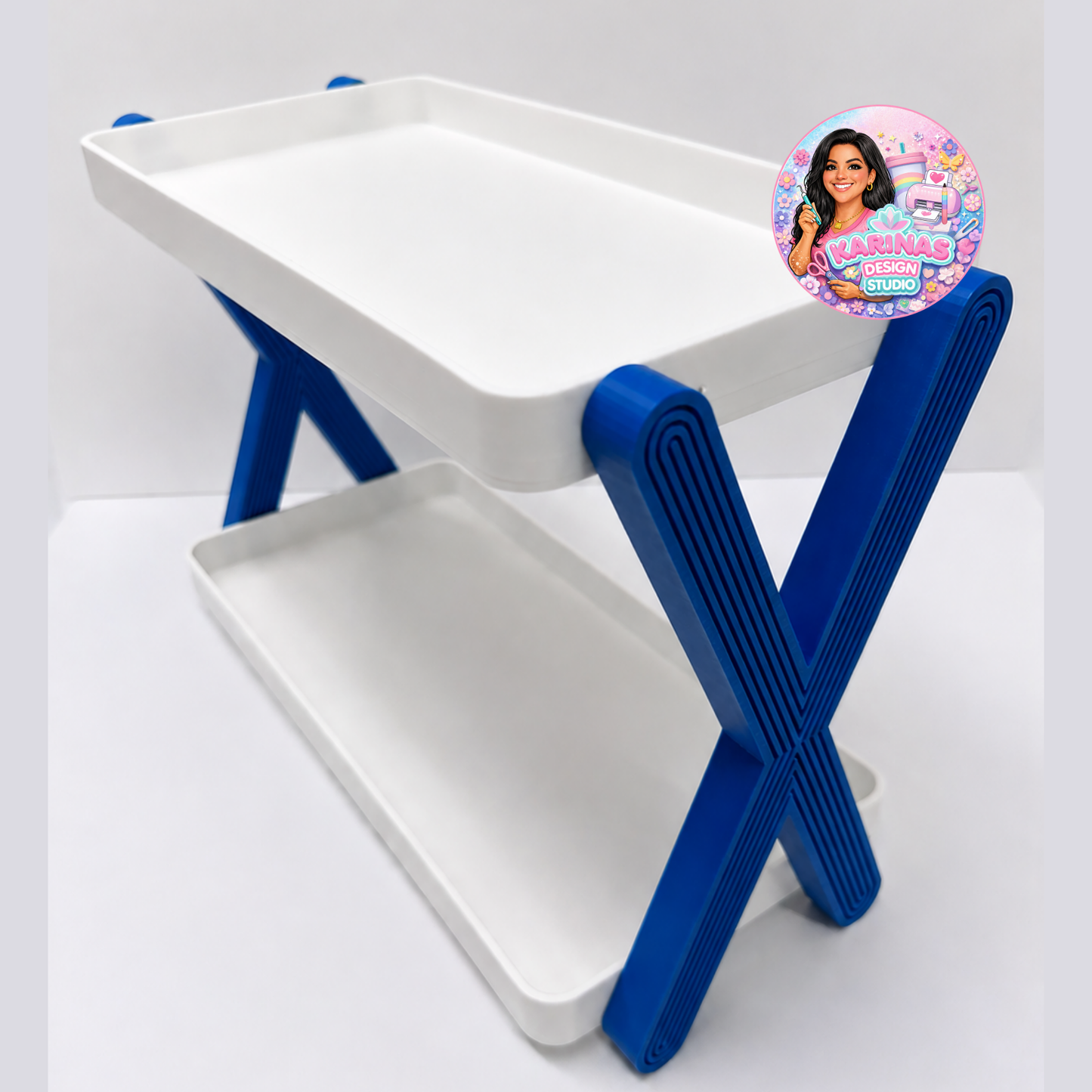 Modern Two Tier X Display Stand