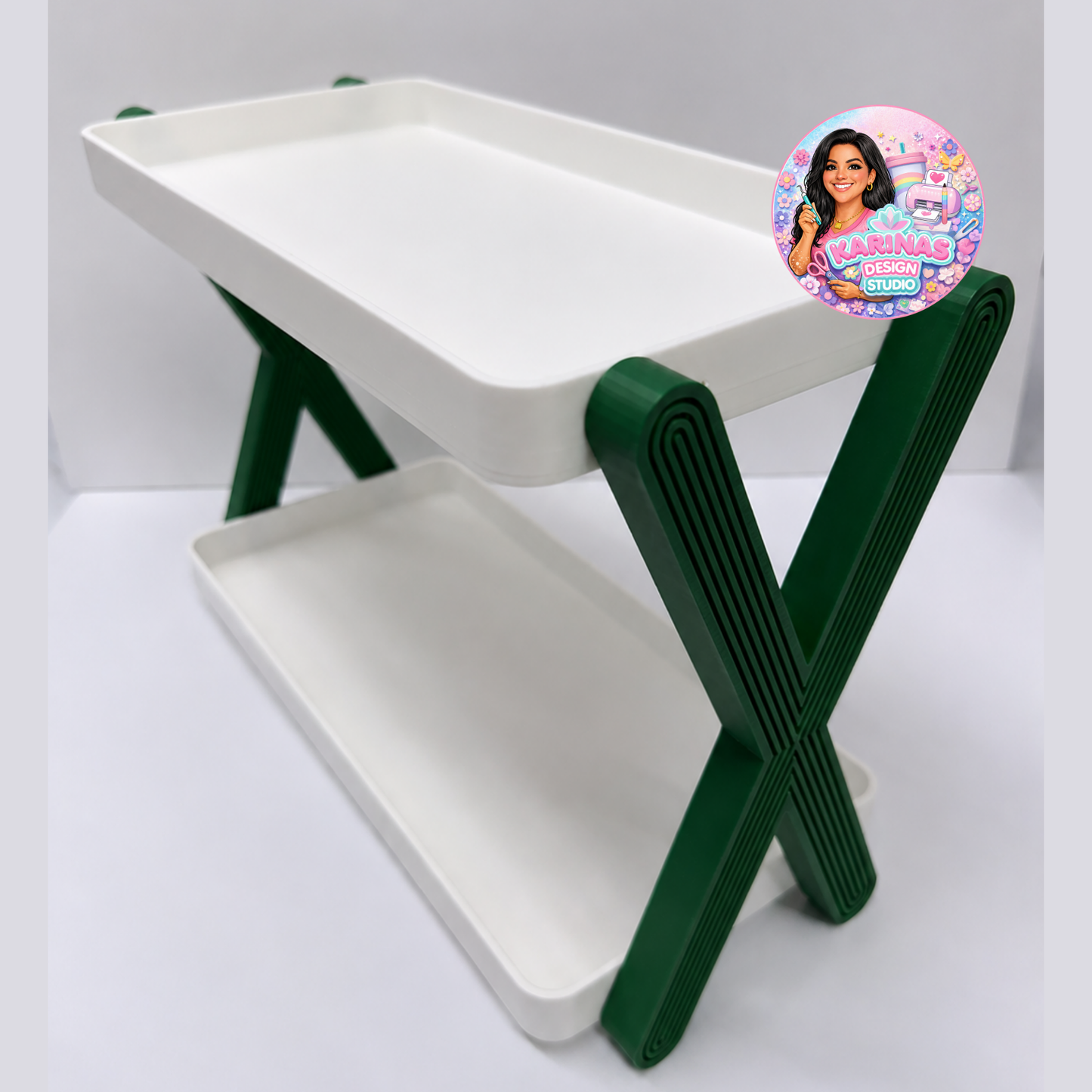 Modern Two Tier X Display Stand